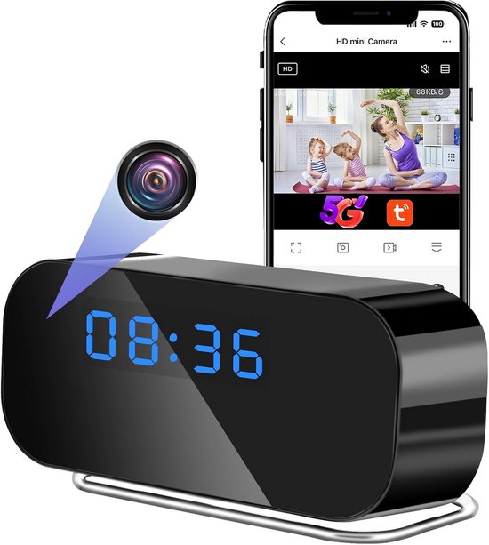 Mini Camera - Draadloze Camera - Thuis Bewaken - AI Detectie - 1080p HD - Zwart van MINI