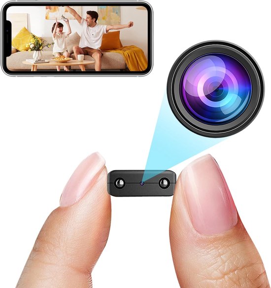 Mini Camera - Ultra Dunne Kleine Camera - Mini Bewakingscamera 1080P Full HD - 32G - Compacte Beveiligingscamera Met Nachtzicht & Bewegingsdetectie - Draadloze Mini Camera Met App Besturing - Zwart