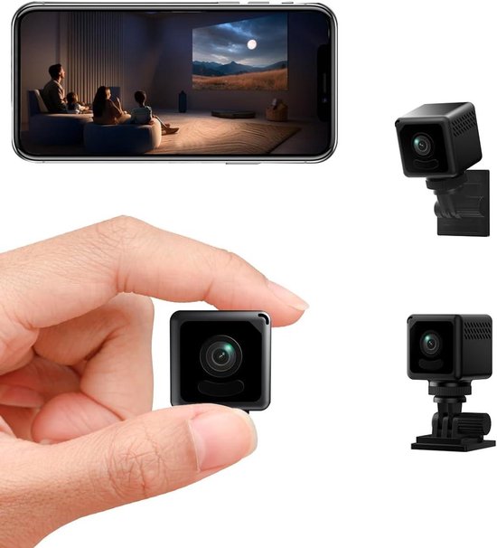 Mini Camera Wifi - Verborgen Spy Cam - Thuis Bewaken - Geavanceerde Bewegingsdetectie - 3.2cm Compact - Zwart