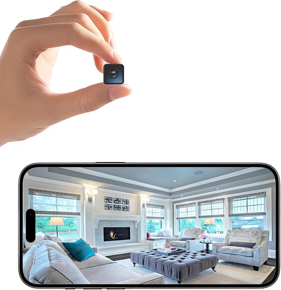 Mini Draadloze Camera - Beveiligingscamera Babyfoon - Huis Beveiliging - 1080P HD Nachtzicht - 3 Millimeter - Zwart
