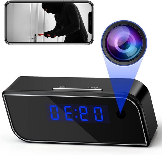 Mini DV Camera - Spionage Wekker - Huis Beveiligen - Infrarood Nachtzicht - 10 x 5 x 4 cm - Zwart