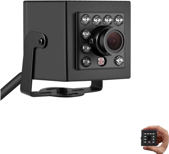 Mini IP Camera - Beveiligingscamera Dome - Huis Bewaken - Onzichtbaar Nachtzicht - 5MP HD Resolutie - Metaal