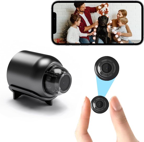 Mini verborgen draadloze spioncamera – 1080p HD Mini WiFi – Thuisbeveiligingscamera met bewegingsdetectie – Nachtzicht – App-bediening – Verborgen camera voor thuis