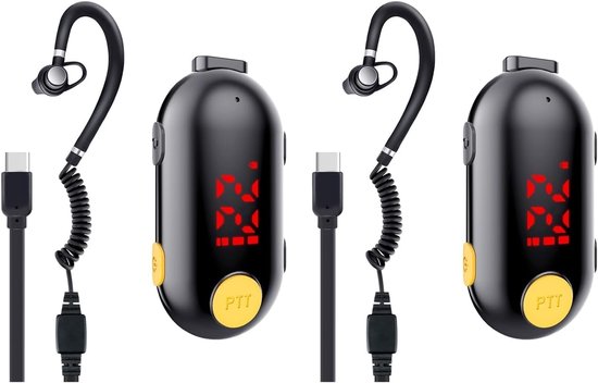 Mini Walkie Talkie, S108, PMR446 Handheld Portofoon Oplaadbaar, USB Type-C, PMR446 (Set Van 2, Bereik 4 Km)