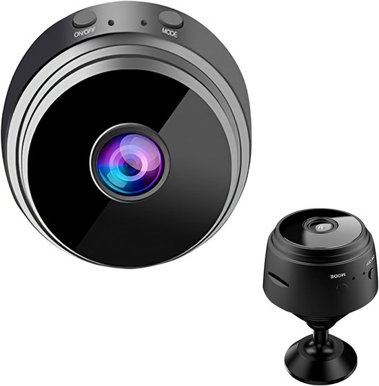 Minicamera: mini-WLAN-bewakingscamera, ondersteunt Full HD 1080p, voorzien van bewegingsdetectie en nachtzicht, maakt realtime videostreaming mogelijk via een mobiele app, uiterst compacte verborgen camera, geschikt voor thuis en op kantoor