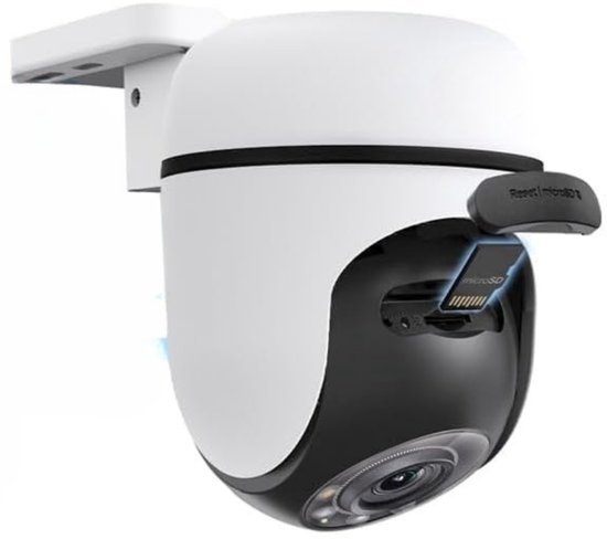 MMM® Camerabewaking Draadloos - Beveiligingscamera Draadloos Buiten - Verborgen Camera - 360° - Slimme AI-Detecties - Wit - 13cm x 13cm x 9cm van Merkloos