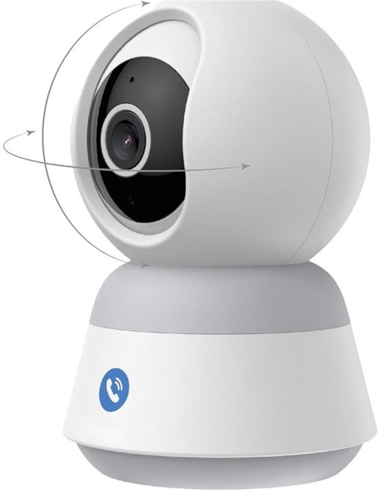 MMM® Camerabewaking Draadloos - Beveiligingscamera Draadloos Buiten - Verborgen Camera - Compatibel met Alexa en Google Home - Binnenbewakingscamera, 360 Graden - Wit - ‎9 cm x 10 cm x 7 cm van Merkloos