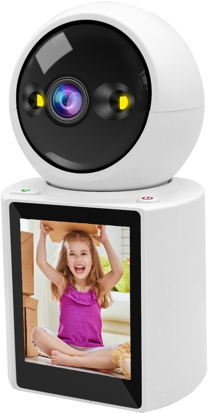 Monitor - HD WiFi IP Camera - Beveiligingscamera met Video Bellen en App-bediening - 2MP Resolutie - IP65 Waterdicht - Geschikt voor Binnen en Buiten