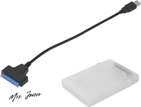 Mrs. Jones Kabel Externe Harde Schijf Ondersteunt HDD-SDD USB3.0 High-speed Lezen Conversiekabel met Beschermdoos - Wit .