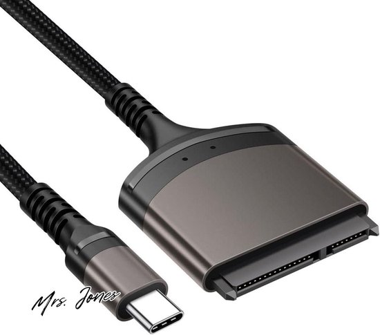 Mrs. Jones SATA naar USB - Nylon Gevlochten Kabel - 25 inch SATA Harde Schijf Converter Adapter - SSD/HDD Gegevensoverdracht . van Merkloos