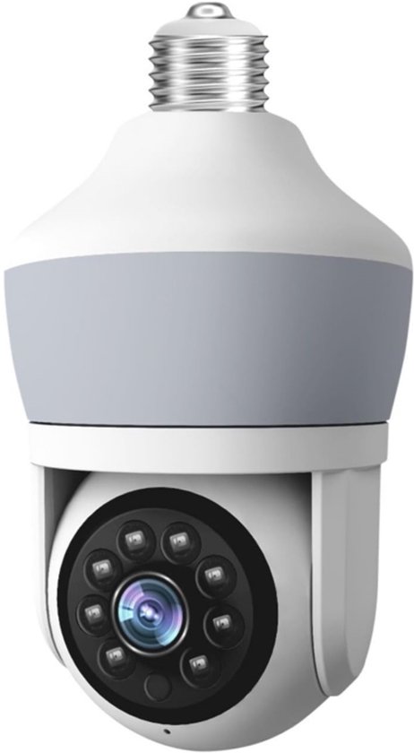 Namajunas - Beveiligingscamera - Beveiligingscamera binnen - Gloeilamp - Outdoor - Eenvoudige installatie - Draadloos - WiFi - 355 ° Draaibaar - Bewegingsdetectiewaarschuwingen van Merkloos