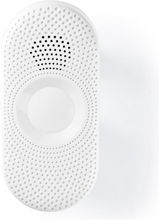 Nedis Draadloze Deurbelset - Netvoeding - 220 - 240 V AC 50 Hz - 1x CR2032 - Volume: 80 dB - Signaalbereik: 300 m - IP44 - Instelbaar volume - 36 Melodiën - 1 Ontvanger - Grijs / Wit
