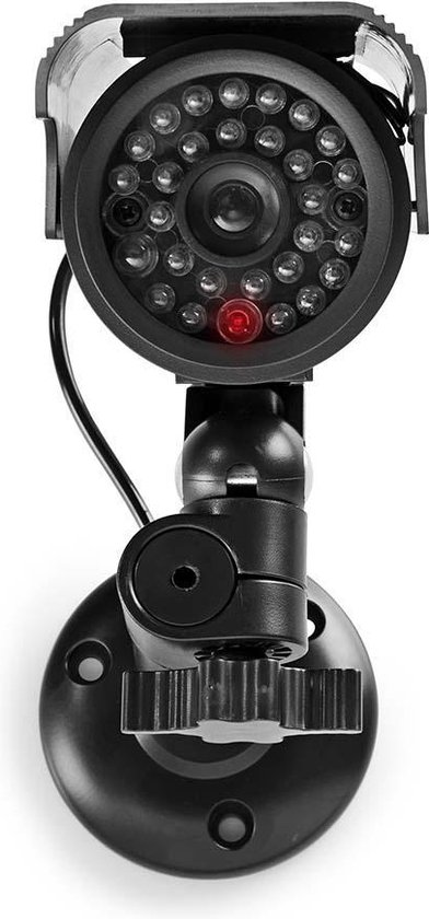 Nedis Dummy Beveiligingscamera - Bullet - IP44 - Batterij Gevoed / Solar Powered - Buiten - Inclusief muurbeugel - Zwart van Nedis