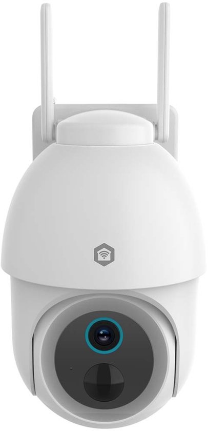 Nedis SmartLife Camera voor Buiten - Spotlight - 3MP Full HD 1296p - Pan tilt - IP65 - Max. batterijduur: 3 Maanden - Cloud Opslag (optioneel) / microSD (niet inbegrepen) - 5 V DC - Met bewegingssensor van Nedis
