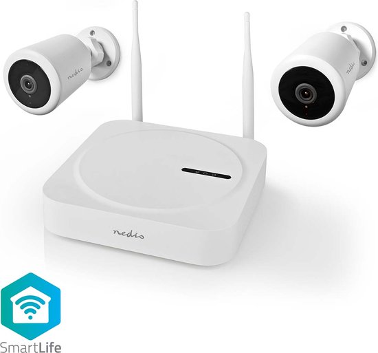 Nedis SmartLife Draadloos Camerasysteem - 2x Camera - Full HD 1080p - IP65 - Nachtzicht - Wit van Nedis