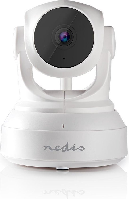 Nedis Wi-Fi IP-Camera - HD 720p - Nachtzicht: 10 m - Netvoeding - Kijkhoek: 56 ° - ABS - Wit / Zwart van Nedis