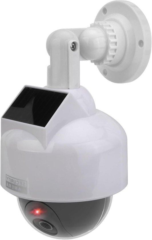Nep Koepelcamera - Dummy Camera - Beveiliging Afschrikken - Zonne-energie Aangedreven - 24 x 12.4 x 12.4 cm - Wit