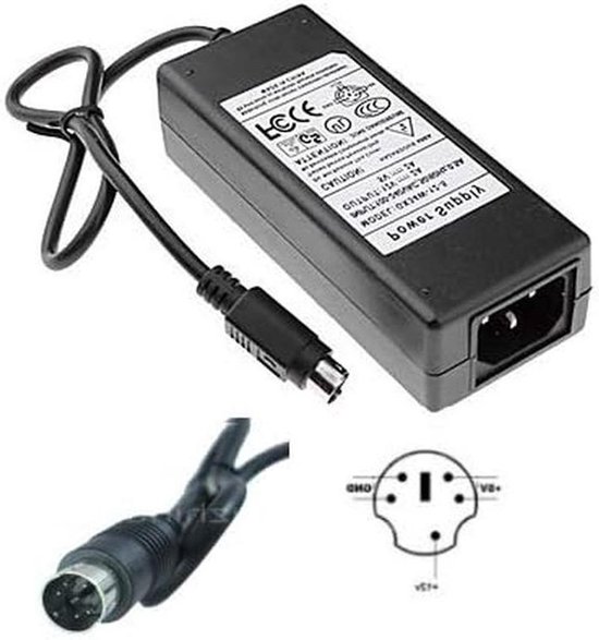 Netadapter Oplader - Voeding Adapter - Harde Schijf Voeden - Dubbele Uitgangsspanning - 16 cm Kabel - Zwart