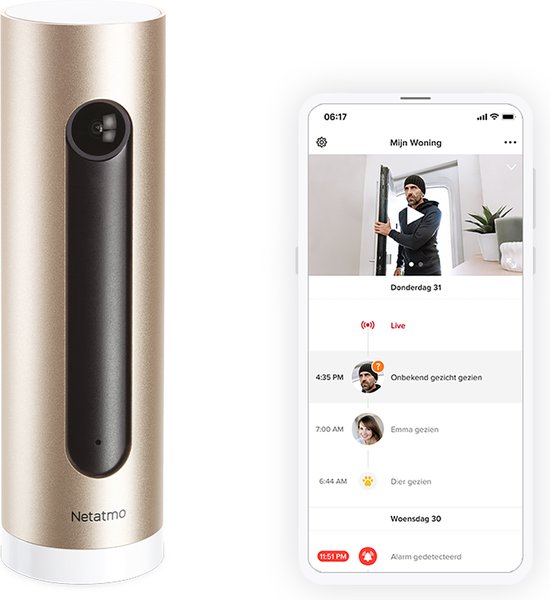 Netatmo Slimme Binnencamera, WiFi, Bewegingsdetectie, Nachtzicht, Zonder Abonnement van Netatmo