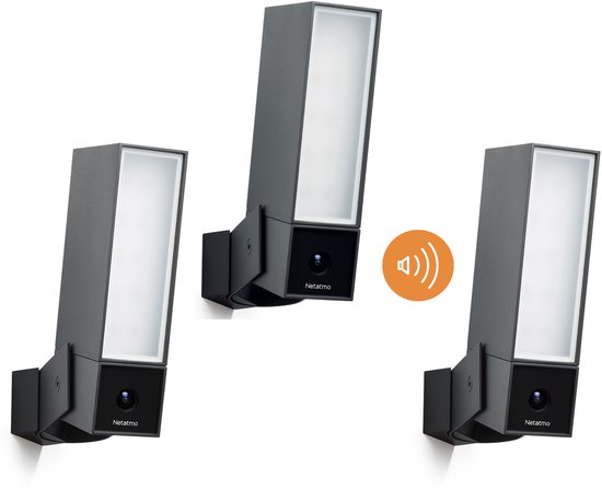 Netatmo Slimme Buitencamera x2 – Slimme Buitencamera met Sirene x1 - Outdoor Beveiligingscamera met Nachtzicht & Bewegingsdetectie – Smart Home Compatibel – 3 Pack van Merkloos