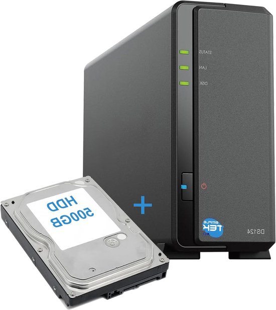 Netwerkopslagapparaat - NAS apparaat - Bestanden Delen - Quad-core processor - 500GB opslag - Zwart