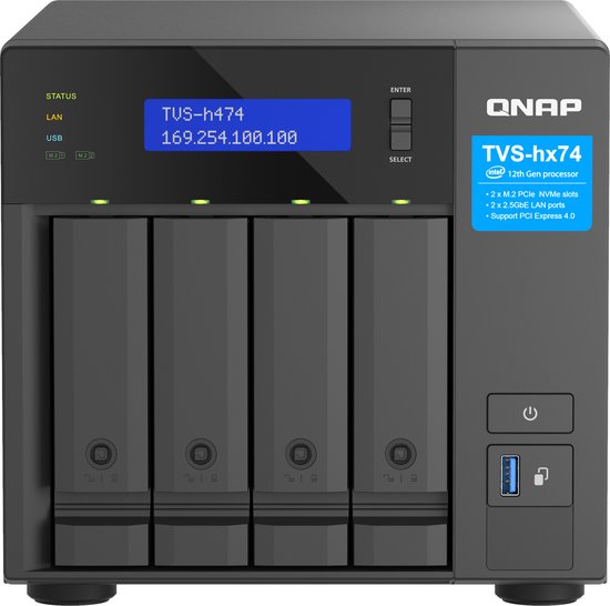 Network Storage Qnap TVS-H474-PT-8G Black van Qnap