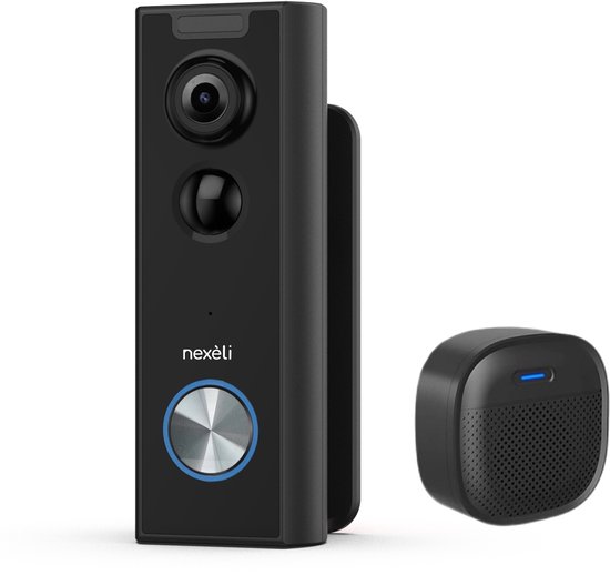 Nexeli NX-VD10 Video Deurbel met Camera - 64GB SD opslag - Full HD 1080P - Wifi - Accu - Draadloos - CloudEdge - met Gong