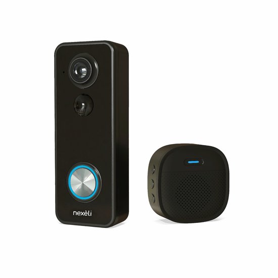 Nexeli NX-VD12 Video Deurbel met 360° Fisheye Camera - Incl. 64GB Micro SD-Kaart - 2K 3MP - Draadloos - 5200mAh Accu - CloudEdge