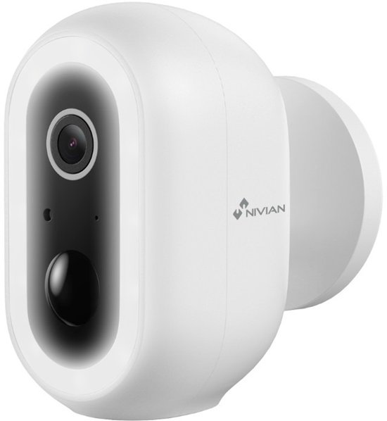 Nivian 04-BAT - 3MP wifi beveiligingscamera op accu - Full color nachtzicht - IP65 buitengebruik - Smart home compatible van Merkloos