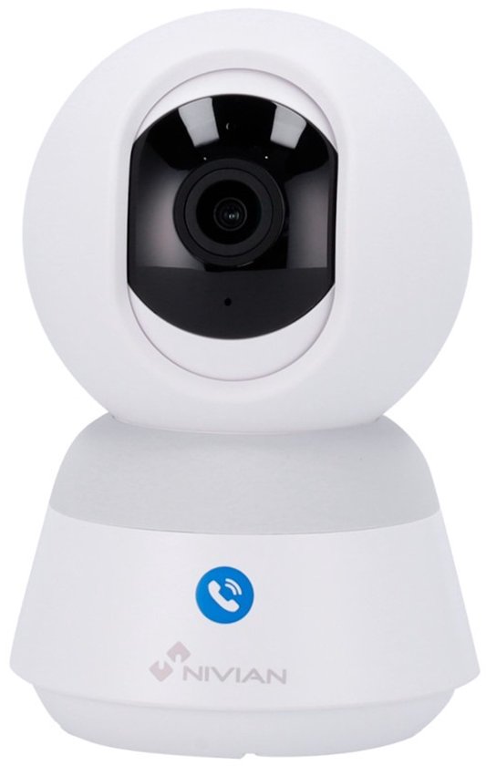 Nivian IS6-CALL - 4MP wifi Binnen beveiligingscamera met intercom belknop - Bestuurbaar - Intercom functie - Smart home compatibel