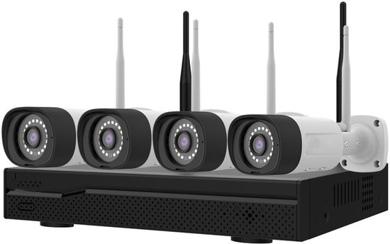 Nivian KIT1030W6-4 - 3MP camerasysteem met 4 camera's - 20m nachtzicht - 10 kanalen - wifi verbinding