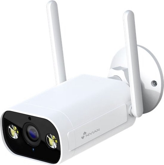 Nivian NVS-IPC-02-L Full HD 3MP WiFi bullet voor buiten met IR nachtzicht, wit licht, microSD en 2-weg audio op Tuya app - Beveiligingscamera IP camera bewakingscamera camerabewaking veiligheidscamera beveiliging netwerk camera webcam van Nivian