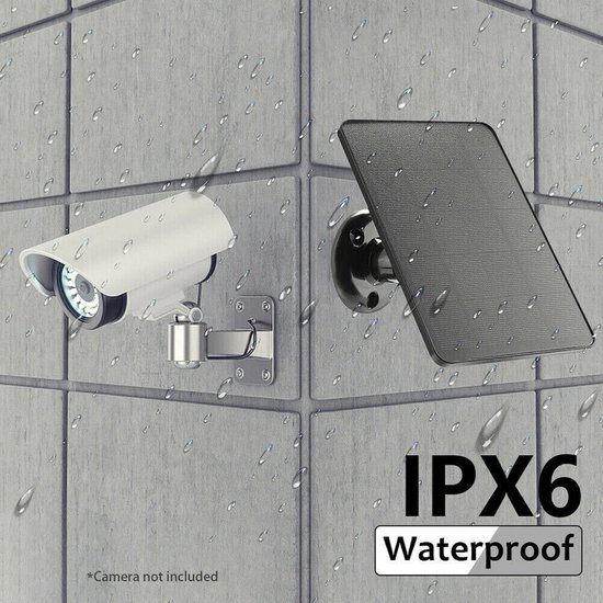OmGoods - Dailygoody - Zonnepaneel voor Draadloze Bewakingscamera - Waterdicht - 10W Micro USB - Efficiënt opladen - Geschikt voor diverse camera's - Zwart