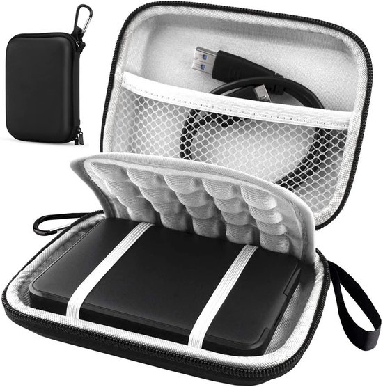 Oneay Schokbestendige zwarte beschermhoes / harde koffer / tas / harde schijfbehuizing voor 2,5 inch draagbare externe harde schijf van Merkloos