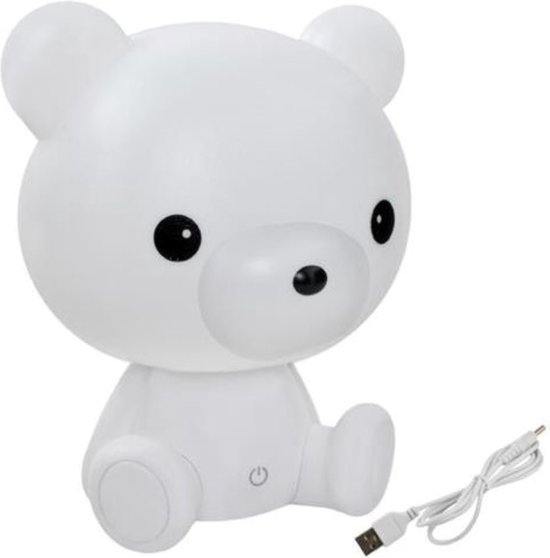 Oneiro's Luxe - LED - ⌀ 20x22x25 cm - Wit - Kinder Nachtlampje - Liggend katje - Babykamer - Dimbaar - Slaap - Kraamcadeau - PREMIUM - Gender reveal cadeau - Sinterklaas van Oneiro