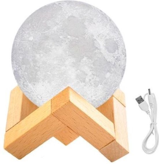 Oneiro's Luxe LED Nachtlamp MAAN - ⌀ 8x8x12cm - Kinder Nachtlampje - Liggend katje - Babykamer - Dimbaar - Slaap - Kraamcadeau - PREMIUM - Gender reveal cadeau - Sinterklaas van Oneiro