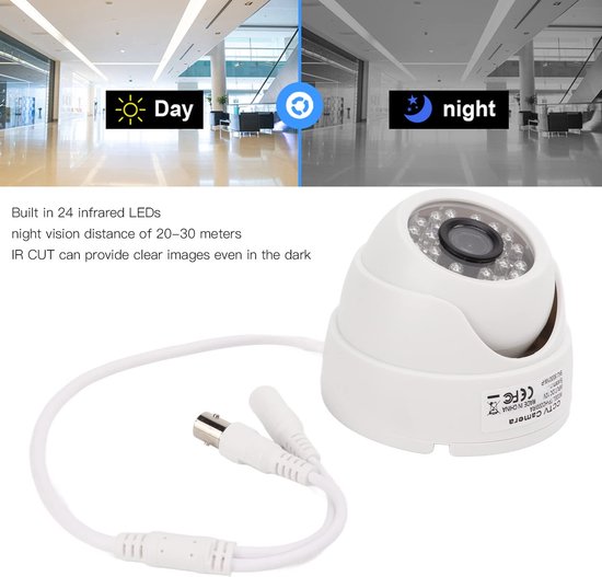 ONF3 - Analoge CCTV-camera - Beveiligingscamera - Helder beeld - Infrarood nachtzicht - Voor binnen en buiten - Compatibel met analoge - 108... van Merkloos