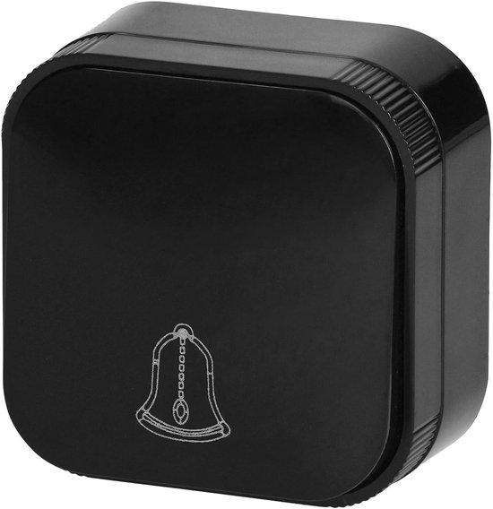 Opbouw belknop - Deurbel drukker - Voordeur bedienen - All-in-one voorgemonteerd - 64x64x35 mm - Zwart