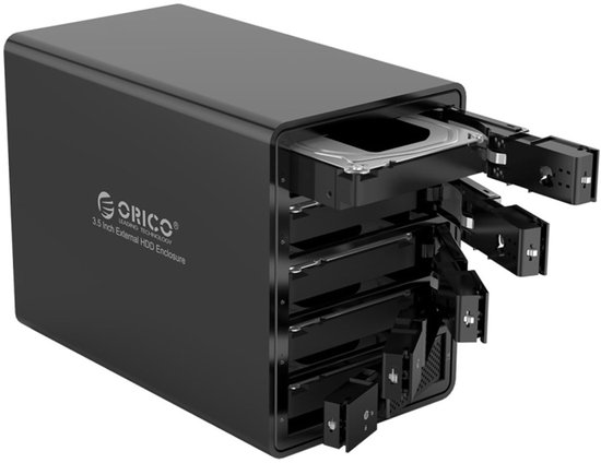 ORICO 9558U3 5-bay USB 3.0 Type-B Aluminium 3,5 inch SSD / SATA HDD Behuizing Opslag Harde Schijf Box voor Laptop Computer Desktop PC (Zwart)