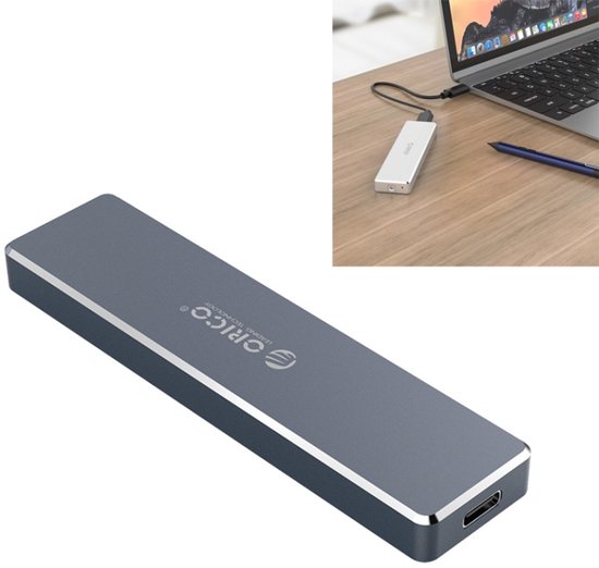 ORICO PCM2-C3 M.2 M-sleutel naar USB 3.1 Gen2 USB-C / Type-C Push-top solid-state schijfbehuizing, de maximale ondersteuningscapaciteit: 2 TB (grijs)
