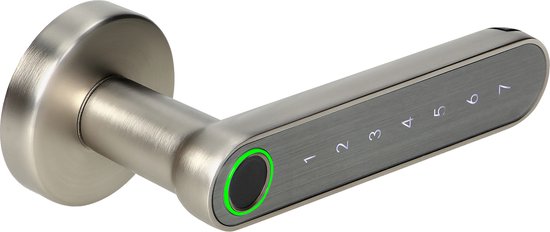 Orno -Slimme handgreep, nikkel met aanraaktoetsenbord en vingerafdruklezer, Bleutooth 4.0 van Orno