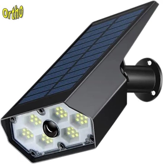 Ortho® - Dummy Camera - LED Buitenlamp - Zonne-energie - Solar - Bewegingsmelder - Wandlamp - Muurbevestiging - GEEN netstroom of snoeren nodig - Zwart van Ortho®