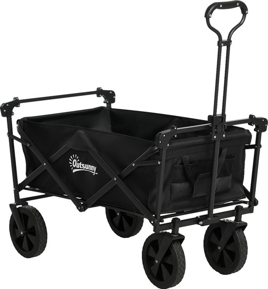 Outsunny Bollerwagen Stahl, Oxfordstoff Schwarz van Outsunny