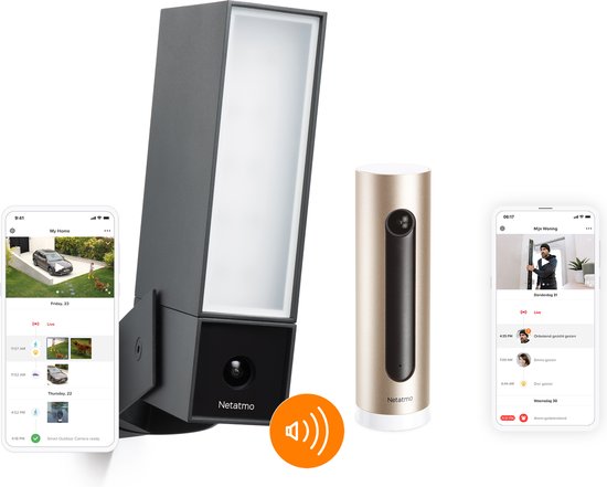 Pack Netatmo Slimme Buitencamera with Sirene + Netatmo Slimme Binnencamera van Merkloos