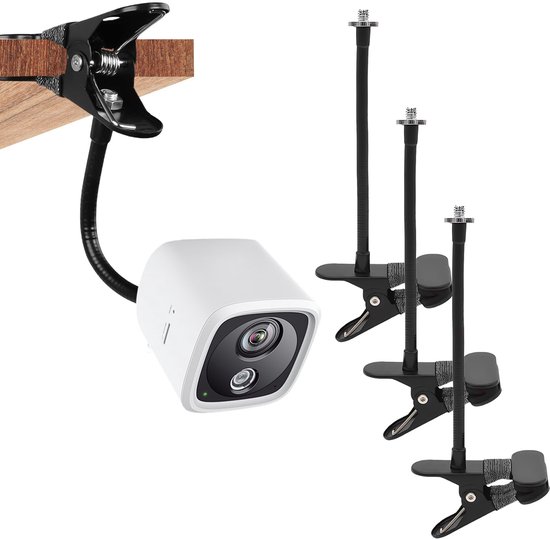 Pakket van 3 flexibele bevestigingen voor Eufy Cam 2C/2C Pro/3/3C, Blink-camerabevestiging, universele metalen klemhouder voor EufyCam 1/2/EufyCam E, masthouder, flexibele houder voor Arlo Ultra/Ultra van Merkloos