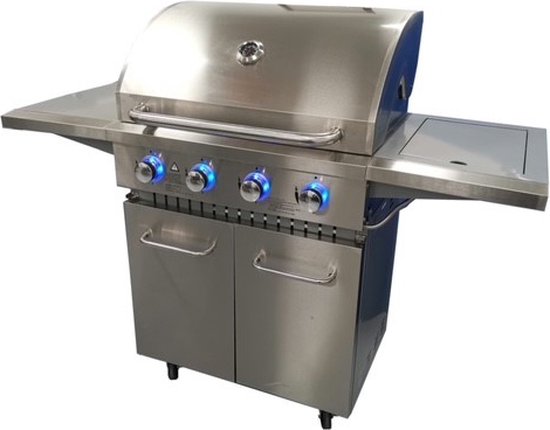 Paralux Gasbarbecue - 4 branders - Incl. zijbrander - Gietijzeren rooster van Paralux