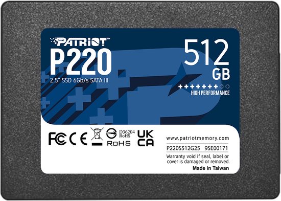 Patriot P220 - Interne SSD - 512GB - 2.5 inch - SATA III - 550MB/s van Merkloos