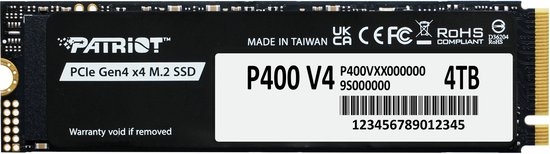 Patriot P400 Serie - Solid State Drive - 4TB - PCI-E Gen4 - NVMe