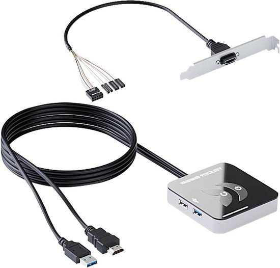 PC Power Knop - Externe Start - Computer Starten - 5Gbps Hoge Snelheid - 8x8x2 cm - Zwart