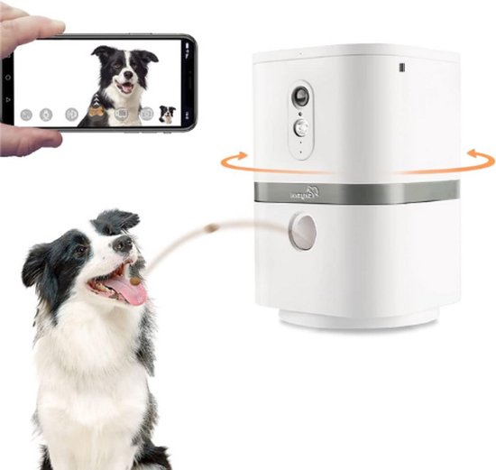 Petalk AI Camera Voor Honden - Wifi Afstandsbediening - Lekkernijen Dispenser - 2-Weg Audio & Nachtzicht van Merkloos